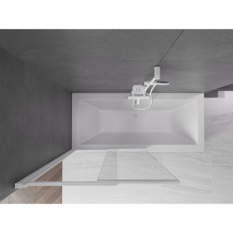 Mexen Fox posuvná vaňová zástena s 2 krídlami 100 x 150 cm, priehľadná, biela - 891-100-002-20-00