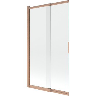Mexen Fox posuvná vaňová zástena s 2 krídlami 100 x 150 cm, priehľadná, kartáčovaná meď - 891-100-002-65-00