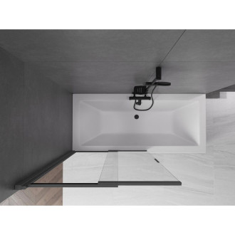 Mexen Fox 2dielna posuvná vaňová zástena 100 x 150 cm, priehľadná, kartáčovaná pištoľovo sivá - 891-100-002-66-00