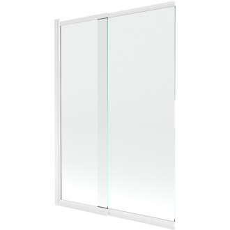Mexen Fox posuvná vaňová zástena s 2 krídlami 120 x 150 cm, priehľadná, biela - 891-120-002-20-00