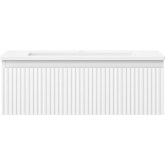 Kúpeľňová skrinka Mexen Rivel 70 cm s umývadlom Otis, 1 zásuvka, drážkovaná, matná biela - 91A20-07023-1-BF01-W18M01