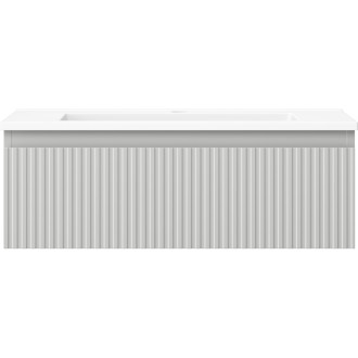 Kúpeľňová skrinka Mexen Rivel 70 cm s umývadlom Otis, 1 zásuvka, drážkovaná, matne šedá/matne biela - 91A20-07023-1-BF62-W18M01