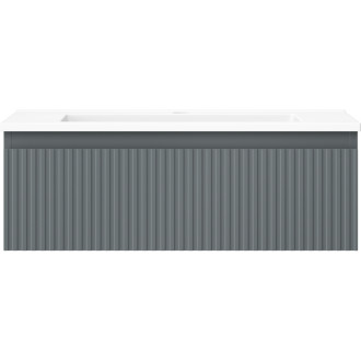 Kúpeľňová skrinka Mexen Rivel 70 cm s umývadlom Otis, 1 zásuvka, drážkovaná, grafit matný/biela matná - 91A20-07023-1-BF66-W18M01