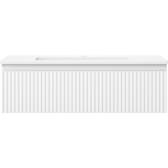 Kúpeľňová skrinka Mexen Rivel 80 cm s umývadlom Otis, 1 zásuvka, drážkovaná, matná biela - 91A20-08023-1-BF01-W18M01