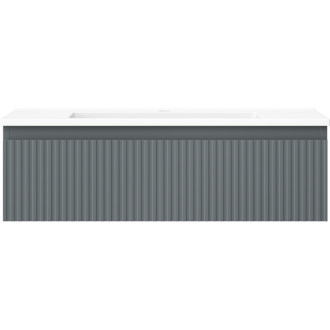 Kúpeľňová skrinka Mexen Rivel 80 cm s umývadlom Otis, 1 zásuvka, drážkovaná, grafit matný/biela matná - 91A20-08023-1-BF66-W18M01