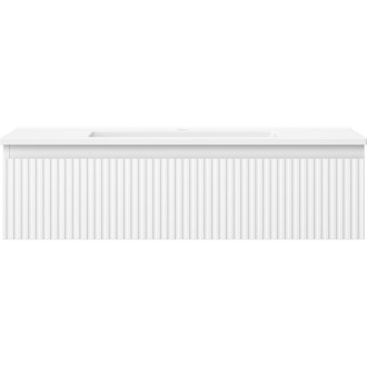 Kúpeľňová skrinka Mexen Rivel 90 cm s umývadlom Otis, 1 zásuvka, drážkovaná, matná biela - 91A20-09023-1-BF01-W18M01