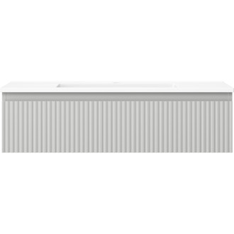 Kúpeľňová skrinka Mexen Rivel 90 cm s umývadlom Otis, 1 zásuvka, drážkovaná, matne šedá/matne biela - 91A20-09023-1-BF62-W18M01