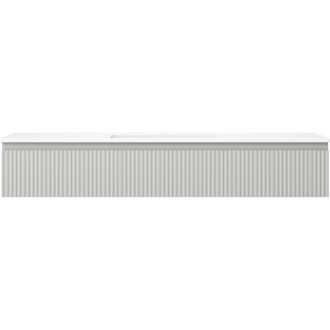 Kúpeľňová skrinka Mexen Rivel 140 cm s umývadlom Otis, 1 zásuvka, drážkovaná, matne šedá/matne biela - 91A20-14023-1-BF62-W18M01