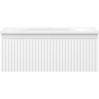 Kúpeľňová skrinka Mexen Rivel 60 cm s umývadlom Vela, 1 zásuvka, drážkovaná, matná biela - 91A20-06023-1-BF01-W23M01