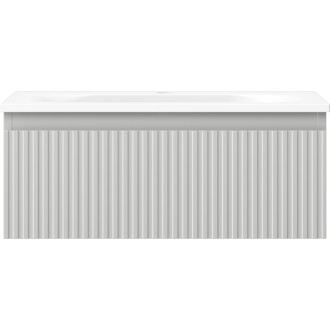 Kúpeľňová skrinka Mexen Rivel 60 cm s umývadlom Vela, 1 zásuvka, drážkovaná, matne šedá/matne biela - 91A20-06023-1-BF62-W23M01