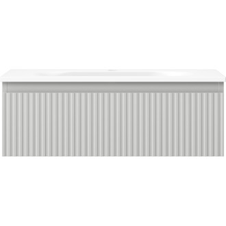 Kúpeľňová skrinka Mexen Rivel 70 cm s umývadlom Vela, 1 zásuvka, drážkovaná, matne šedá/matne biela - 91A20-07023-1-BF62-W23M01