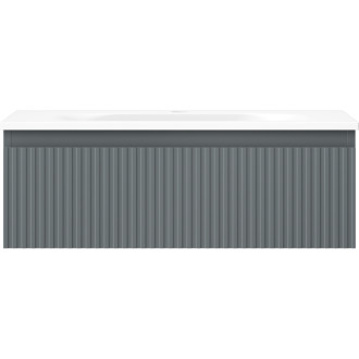 Kúpeľňová skrinka Mexen Rivel 70 cm s umývadlom Vela, 1 zásuvka, drážkovaná, grafit matný/biela matná - 91A20-07023-1-BF66-W23M01