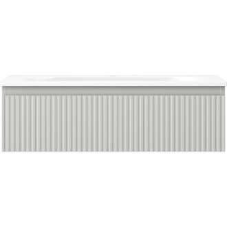 Kúpeľňová skrinka Mexen Rivel 80 cm s umývadlom Vela, 1 zásuvka, drážkovaná, matne šedá/matne biela - 91A20-08023-1-BF62-W23M01