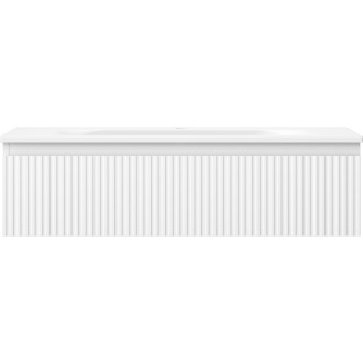 Kúpeľňová skrinka Mexen Rivel 90 cm s umývadlom Vela, 1 zásuvka, drážkovaná, matná biela - 91A20-09023-1-BF01-W23M01