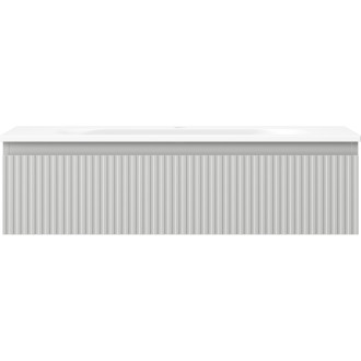 Kúpeľňová skrinka Mexen Rivel 90 cm s umývadlom Vela, 1 zásuvka, drážkovaná, matne šedá/matne biela - 91A20-09023-1-BF62-W23M01