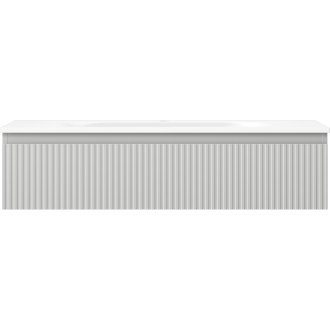 Kúpeľňová skrinka Mexen Rivel 100 cm s umývadlom Vela, 1 zásuvka, drážkovaná, matne šedá/matne biela - 91A20-10023-1-BF62-W23M01