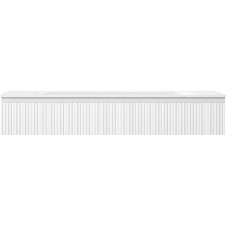 Kúpeľňová skrinka Mexen Rivel 140 cm s umývadlom Vela, 1 zásuvka, drážkovaná, matná biela - 91A20-14023-1-BF01-W23M01