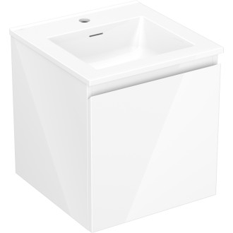 Kúpeľňová skrinka Mexen Orio 45 cm s umývadlom Otis, 1 zásuvka, lesklá biela - 91A10-04547-1-BF00-W18M00