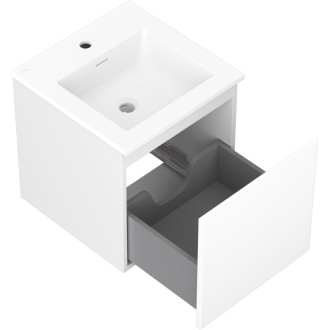 Kúpeľňová skrinka Mexen Orio 45 cm s umývadlom Otis, 1 zásuvka, matná biela - 91A10-04547-1-BF01-W18M01