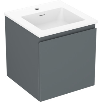 Kúpeľňová skrinka Mexen Orio 45 cm s umývadlom Otis, 1 zásuvka, matný grafit/matná biela - 91A10-04547-1-BF66-W18M01