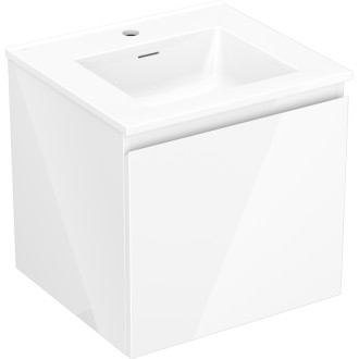 Kúpeľňová skrinka Mexen Orio 50 cm s umývadlom Otis, 1 zásuvka, biely lesk - 91A10-05047-1-BF00-W18M00