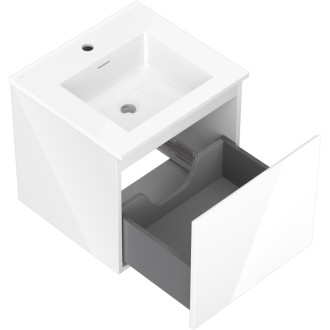 Kúpeľňová skrinka Mexen Orio 50 cm s umývadlom Otis, 1 zásuvka, biely lesk - 91A10-05047-1-BF00-W18M00