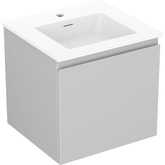 Kúpeľňová skrinka Mexen Orio 50 cm s umývadlom Otis, 1 zásuvka, matná šedá/matná biela - 91A10-05047-1-BF62-W18M01