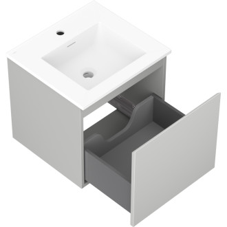 Kúpeľňová skrinka Mexen Orio 50 cm s umývadlom Otis, 1 zásuvka, matná šedá/matná biela - 91A10-05047-1-BF62-W18M01