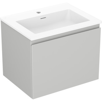 Kúpeľňová skrinka Mexen Orio 60 cm s umývadlom Otis, 1 zásuvka, matná šedá/matná biela - 91A10-06047-1-BF62-W18M01