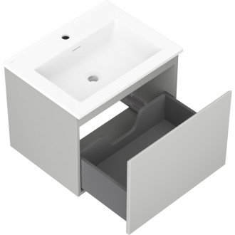 Kúpeľňová skrinka Mexen Orio 60 cm s umývadlom Otis, 1 zásuvka, matná šedá/matná biela - 91A10-06047-1-BF62-W18M01