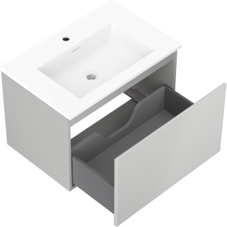 Kúpeľňová skrinka Mexen Orio 70 cm s umývadlom Otis, 1 zásuvka, matná šedá/matná biela - 91A10-07047-1-BF62-W18M01