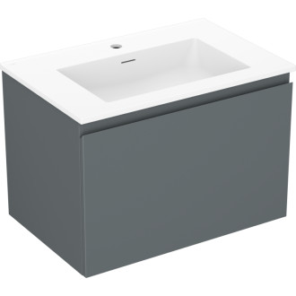 Kúpeľňová skrinka Mexen Orio 70 cm s umývadlom Otis, 1 zásuvka, matný grafit/matná biela - 91A10-07047-1-BF66-W18M01