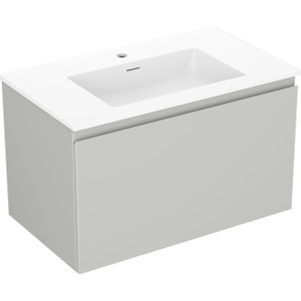 Kúpeľňová skrinka Mexen Orio 80 cm s umývadlom Otis, 1 zásuvka, matne šedá/matne biela - 91A10-08047-1-BF62-W18M01