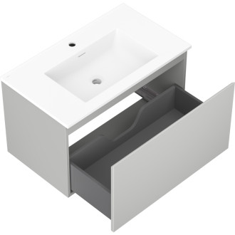 Kúpeľňová skrinka Mexen Orio 80 cm s umývadlom Otis, 1 zásuvka, matne šedá/matne biela - 91A10-08047-1-BF62-W18M01