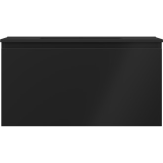 Kúpeľňová skrinka Mexen Orio 90 cm s umývadlom Otis, 1 zásuvka, matná čierna - 91A10-09047-1-BF71-W18M71