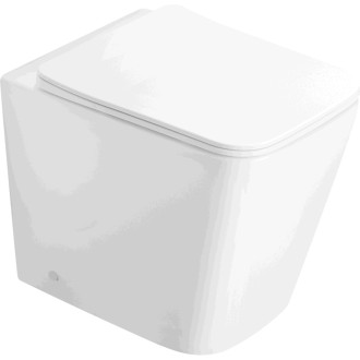 Mexen Cube WC misa Rimless s úzkym sedadlom s tlmeným dovieraním, duroplast, lesklá biela - 32924000