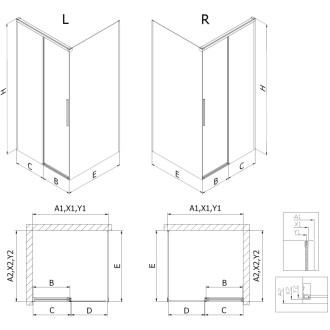 Mexen Rox posuvný sprchovací kút ľavý 135 x 80 cm, čierny rám, čierna - 8C2-135-080-70-70-L
