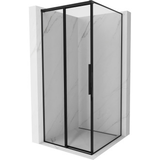 Mexen Rox posuvný sprchovací kút ľavý 95 x 95 cm, čierny rám, čierna - 8C2-095-095-70-70-L