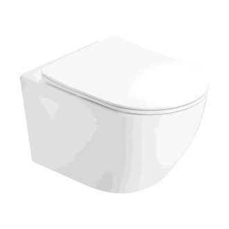 WC misa Mexen Lena Rimless s úzkym sedadlom s tlmeným dovieraním, duroplast, lesklá biela - 3022L4000