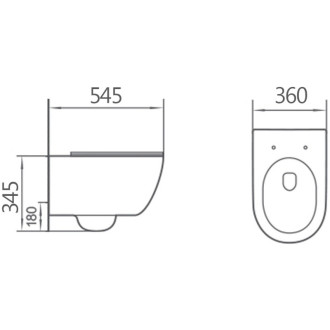 Mexen Carmen WC misa Rimless s úzkym sedadlom s tlmeným dovieraním, duroplast, lesklá biela - 3088L4000