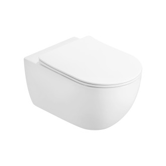 WC misa Mexen Carmen Rimless Tornado s úzkym sedadlom s tlmeným dovieraním, duroplast, lesklá biela - 3088L4000T