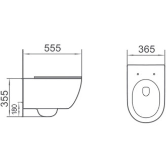 WC misa Mexen Carmen Rimless Tornado s úzkym sedadlom s tlmeným dovieraním, duroplast, lesklá biela - 3088L4000T