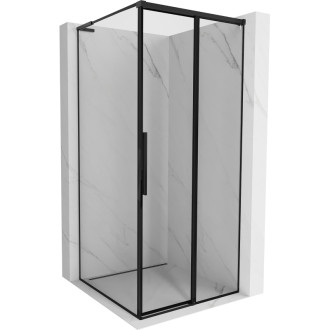 Mexen Rox L sprchový kút posuvný pravý 120 x 120 cm, čierny rám, čierna - 8C2L-120-120-70-70-P