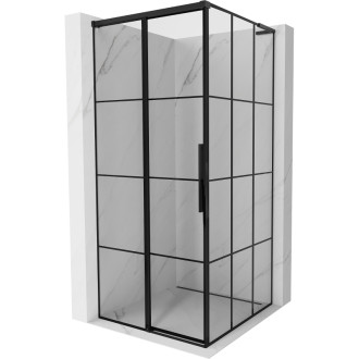 Mexen Rox L sprchový kút posuvný ľavý 90 x 90 cm, čierny rošt, čierna - 8C2L-090-090-70-77-L