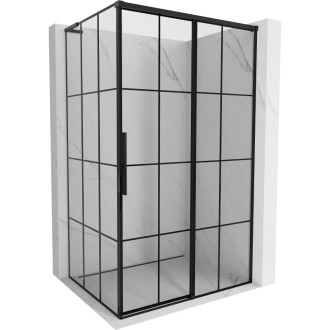 Mexen Rox L sprchový kút posuvný pravý 110 x 75 cm, čierny rošt, čierna - 8C2L-110-075-70-77-P