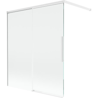 Mexen Rox 2dielna posuvná vaňová zástena 140 x 150 cm, priehľadná, biela - 8C9-140-003-20-00