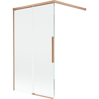 Mexen Rox 2-krídlová posuvná vaňová zástena 100 x 150 cm, priehľadná, kartáčovaná meď - 8C9-100-003-65-00