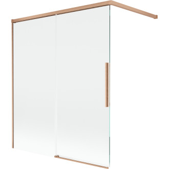Mexen Rox 2-krídlová posuvná vaňová zástena 140 x 150 cm, priehľadná, kartáčovaná meď - 8C9-140-003-65-00