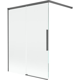 Mexen Rox 2-krídlová posuvná vaňová zástena 120 x 150 cm, priehľadná, kartáčovaná pištoľovo sivá - 8C9-100-003-66-00