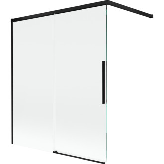 Mexen Rox 2dielna posuvná vaňová zástena 140 x 150 cm, priehľadná, čierna - 8C9-140-003-70-00